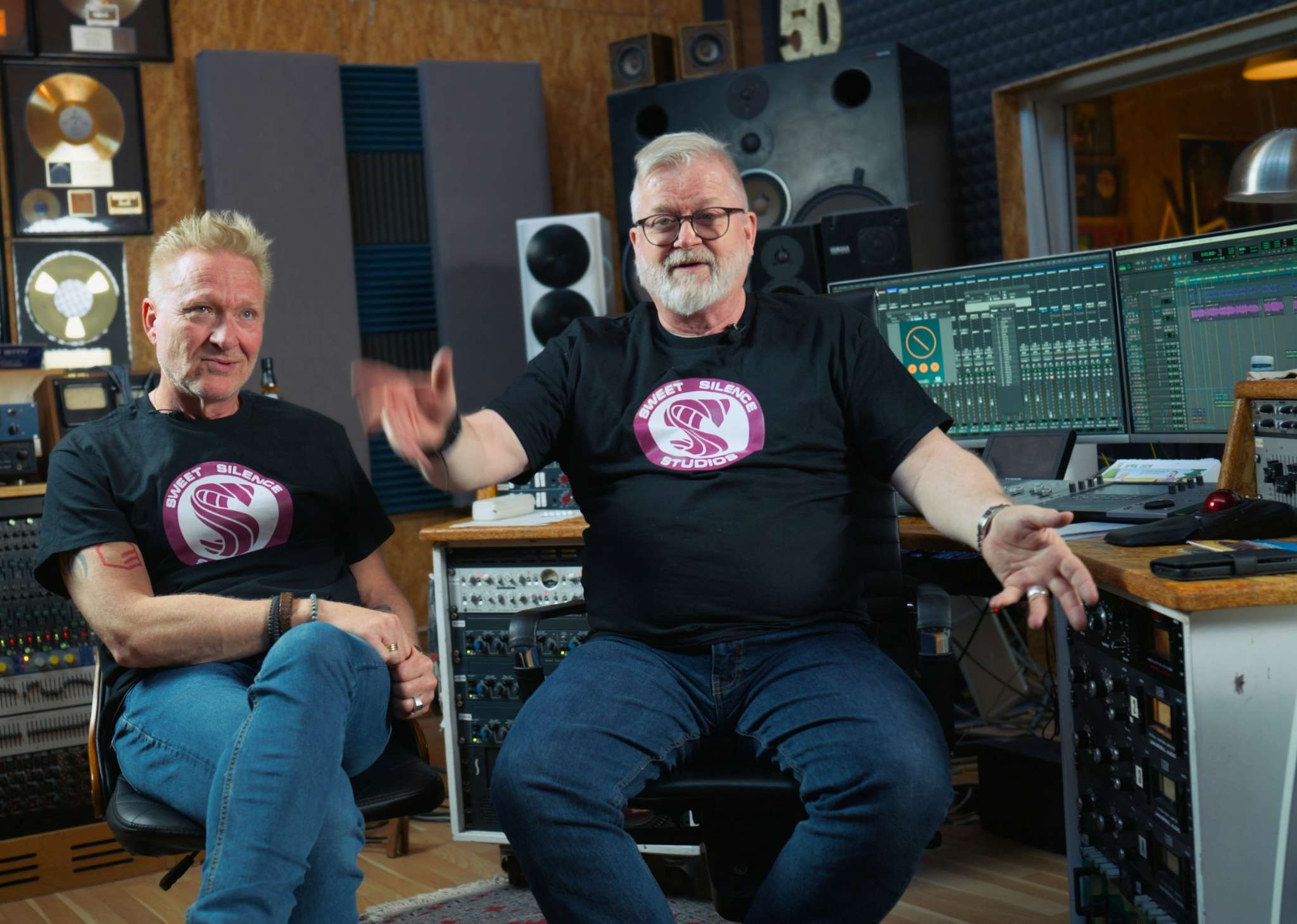 Flemming Rasmussen og Bo Zarp i Sweet Silence Studio